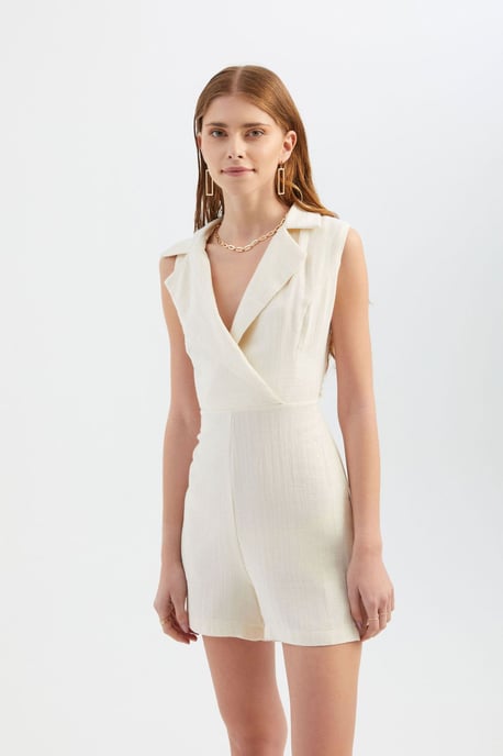 V-Ausschnitt Playsuit mit Kragendetail - Image 5