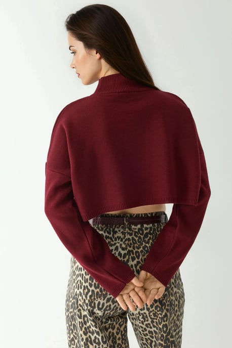 Hochgeschlossener Crop-Pullover - Image 4