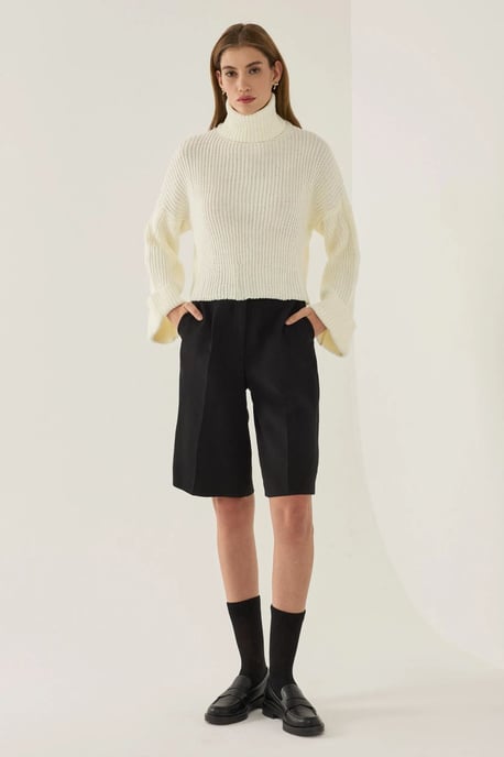 Oversized Hoher Kragen Pullover - Image 2