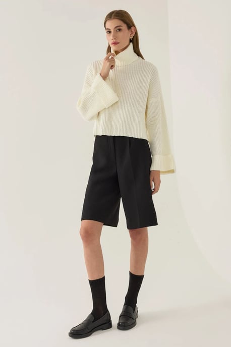 Oversized Hoher Kragen Pullover - Image 3
