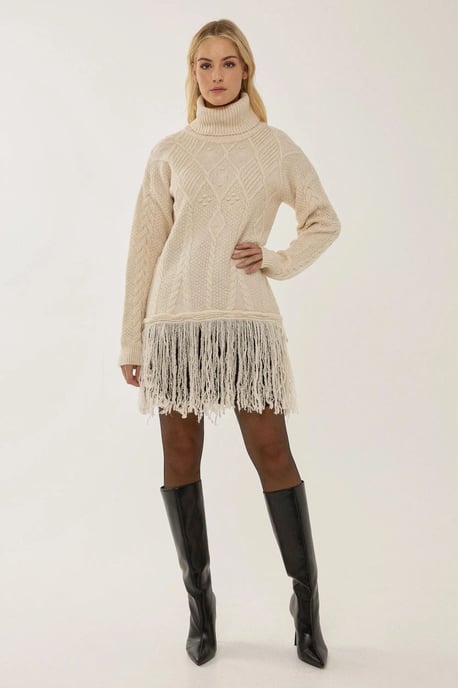 Quasten-Rollkragenpullover - Image 1