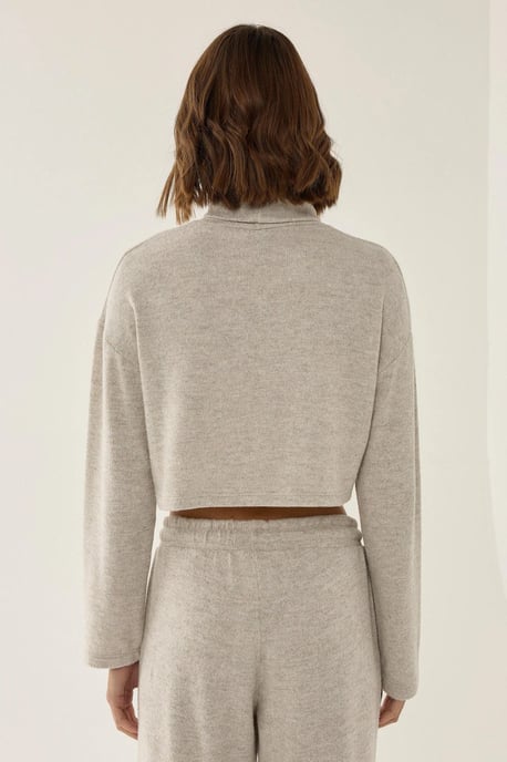Strukturierter Turtleneck-Crop-Pullover - Image 4