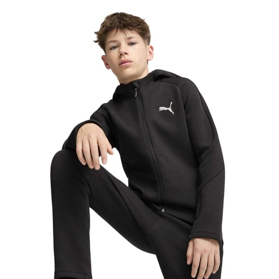 Puma - "Evostripe" Hoodie mit durchgehendem Reißverschluss für Kinder (Schwarz) - Image 3