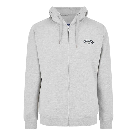 Aquascutum - Hoodie mit durchgehendem Reißverschluss für Herren, Maßgeschneidert (Grau meliert) - Image 2
