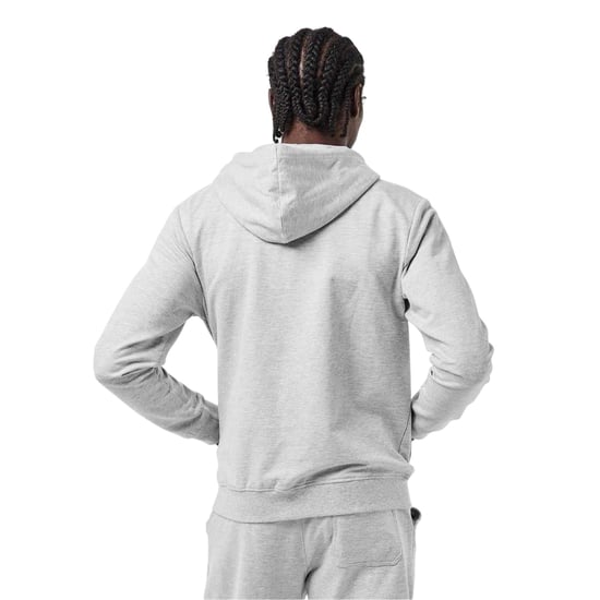 Aquascutum - Hoodie mit durchgehendem Reißverschluss für Herren, Maßgeschneidert (Grau meliert) - Image 3