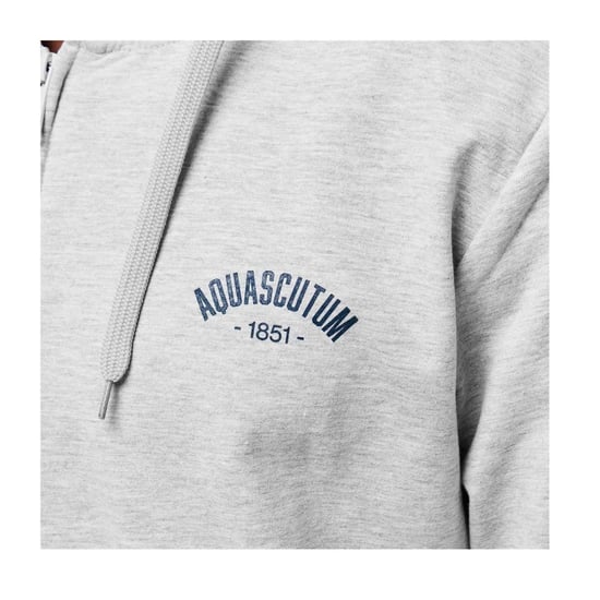Aquascutum - Hoodie mit durchgehendem Reißverschluss für Herren, Maßgeschneidert (Grau meliert) - Image 4