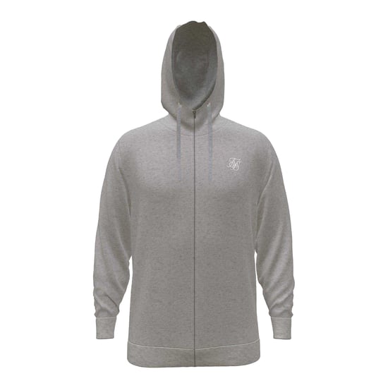 SikSilk - Hoodie mit durchgehendem Reißverschluss für Herren, Regulär (Grau meliert) - Image 1