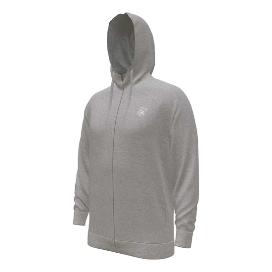 SikSilk - Hoodie mit durchgehendem Reißverschluss für Herren, Regulär (Grau meliert) - Image 3