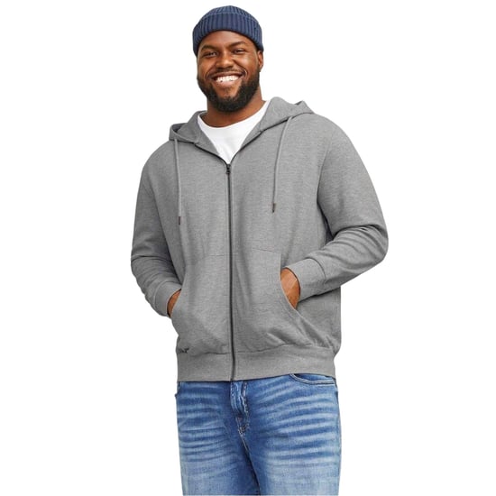 Jack And Jones - Hoodie mit durchgehendem Reißverschluss für Herren, Groß und Hoch (Grau meliert) - Image 1