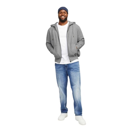 Jack And Jones - Hoodie mit durchgehendem Reißverschluss für Herren, Groß und Hoch (Grau meliert) - Image 5