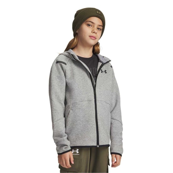 Under Armour - "Unstoppable" Hoodie mit durchgehendem Reißverschluss für Kinder, Raglanärmel (Grau) - Image 3