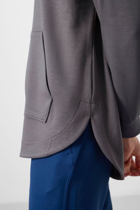 Oversized Kapuzenlangarm-Zip-Tunika-Oberteil - Image 4