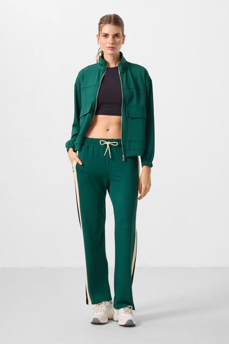 Übergroßer Cropped Stricktop mit Reißverschluss am Hals - Image 2