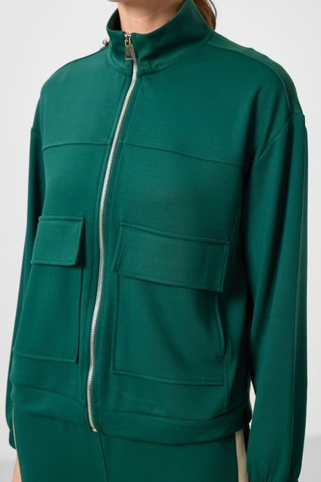 Übergroßer Cropped Stricktop mit Reißverschluss am Hals - Image 3