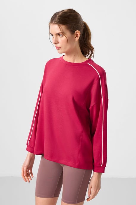 Übergroße lange gestreifte Tunika-Bluse - Image 3