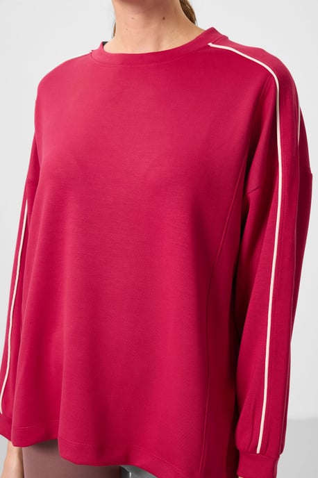 Übergroße lange gestreifte Tunika-Bluse - Image 4