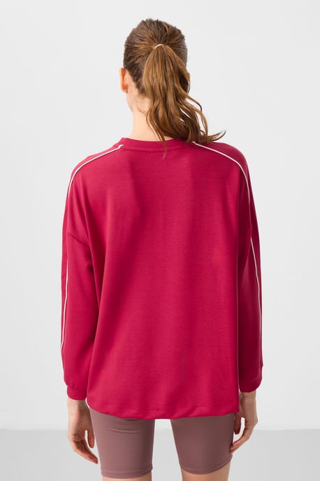 Übergroße lange gestreifte Tunika-Bluse - Image 5