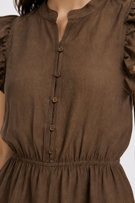 Strukturierte Jacquard-Peplum-Bluse - Image 2