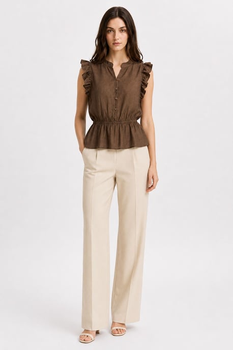 Strukturierte Jacquard-Peplum-Bluse - Image 3