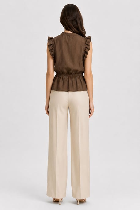Strukturierte Jacquard-Peplum-Bluse - Image 4
