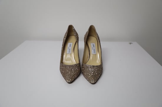 Jimmy Choo Romy Pumps aus goldglitzerndem Tüll - Image 3