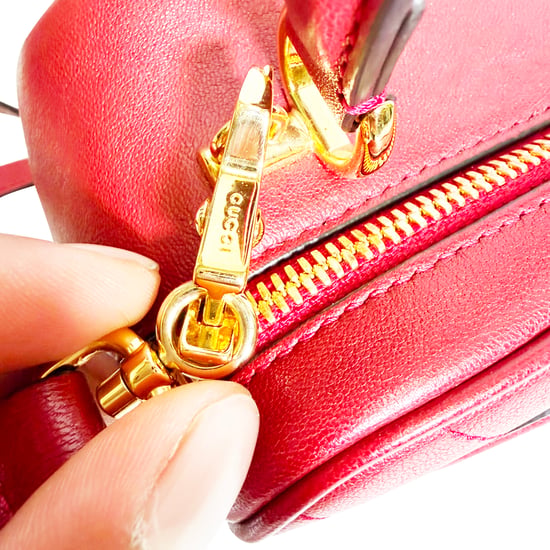 Kleine Gucci Blondie Henkeltasche aus burgunderrotem Kalbsleder - Image 3