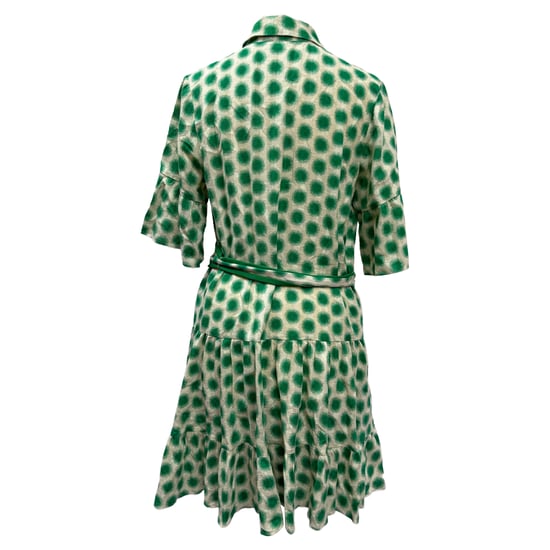 Diane von Furstenberg – Beata – Gerafftes, bedrucktes Mini-Hemdkleid aus grüner Baumwolle - Image 3