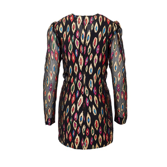Saint Laurent – Cocktailkleid aus Jacquard mit Pfauenmuster – 20er - Image 2