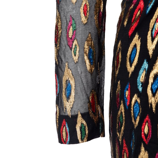 Saint Laurent – Cocktailkleid aus Jacquard mit Pfauenmuster – 20er - Image 4
