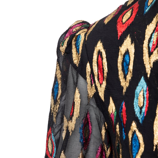 Saint Laurent – Cocktailkleid aus Jacquard mit Pfauenmuster – 20er - Image 5