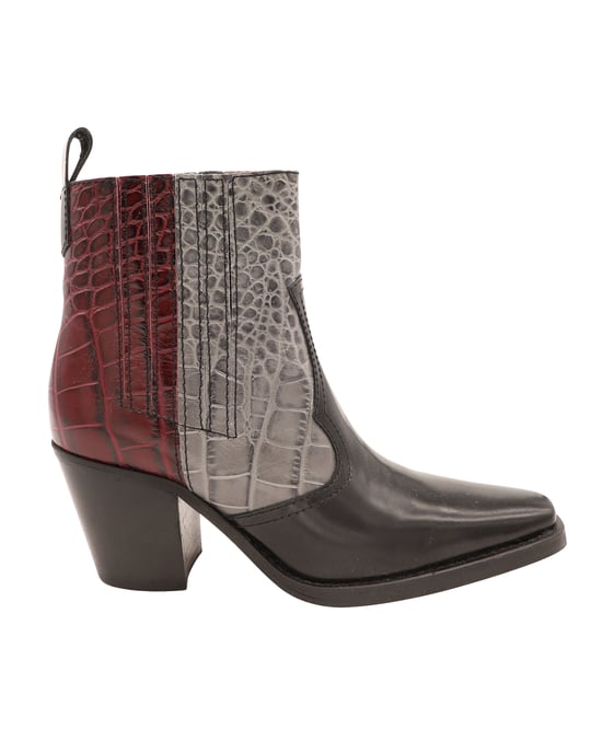 Ganni Western-Ankle-Boots aus mehrfarbigem Leder - Image 1
