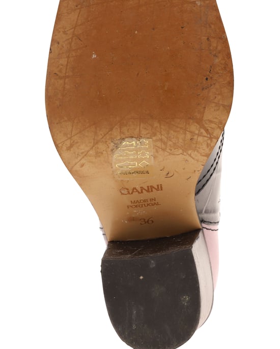 Ganni Western-Ankle-Boots aus mehrfarbigem Leder - Image 5