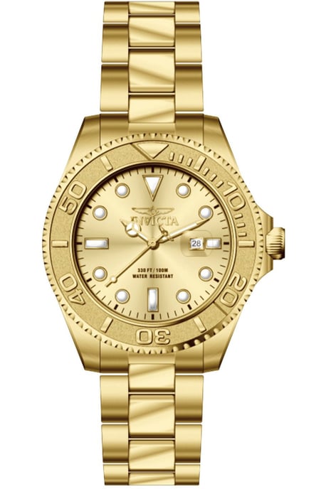 Invicta Pro Diver 69521 Herren Uhr - Quartz Bewegung - Edelstahl mit Goldenem Zifferblatt - 47 mm - Image 1