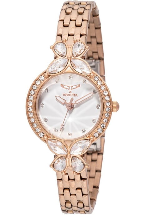 Invicta Wildflower 69099 Damenuhr - Quarzwerk - Metall mit weißem Zifferblatt - 30 mm - Image 1