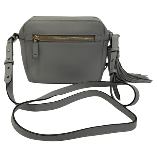 Anya Hindmarch Smiley Umhängetasche aus grauem Leder - Image 1