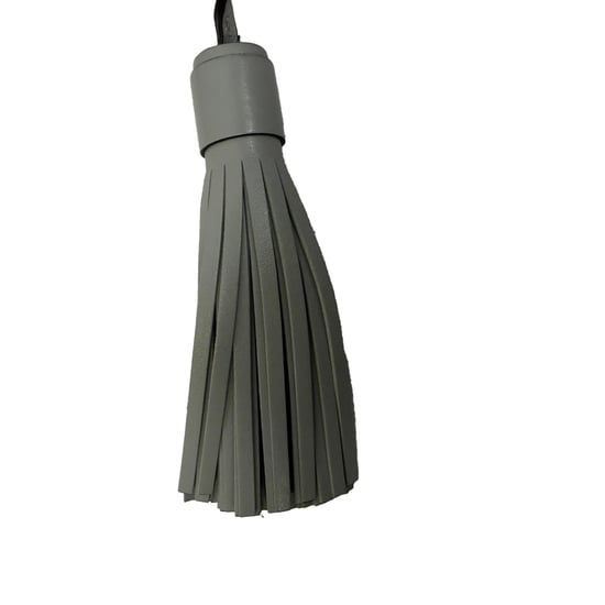 Anya Hindmarch Smiley Umhängetasche aus grauem Leder - Image 6
