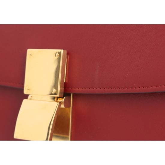 Celine Medium Classic Box Schultertasche aus burgunderrotem Kalbsleder - Image 6