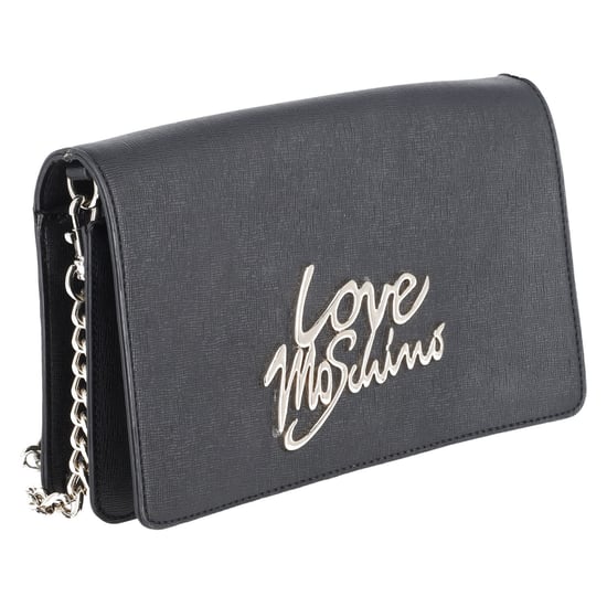 Love Moschino kleine wandelbare Umhängetasche aus schwarzem Leder - Image 1