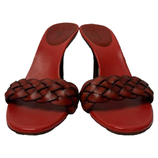 Gucci Geflochtene Riemensandaletten aus rotem Leder - Image 2