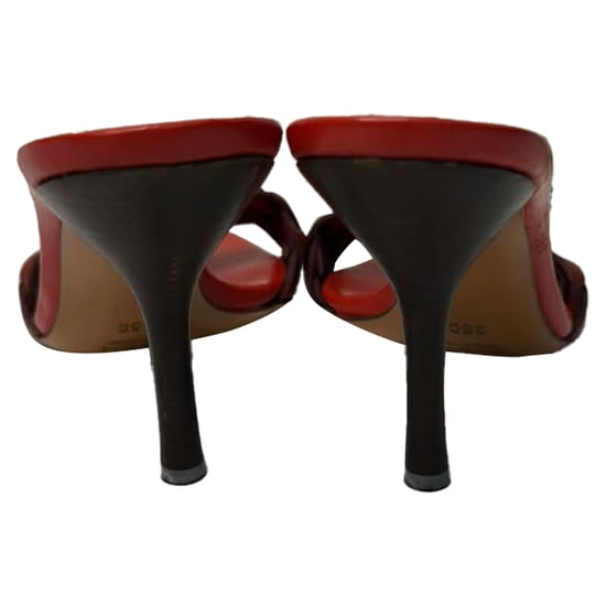 Gucci Geflochtene Riemensandaletten aus rotem Leder - Image 3
