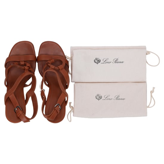 Loro Piana Knöchelriemchensandalen aus braunem Leder - Image 5