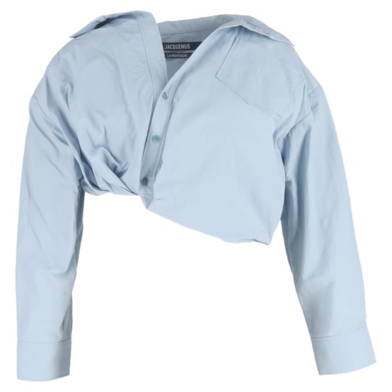Jacquemus Mejean Cropped Poplinhemd aus hellblauer Baumwolle - Image 1