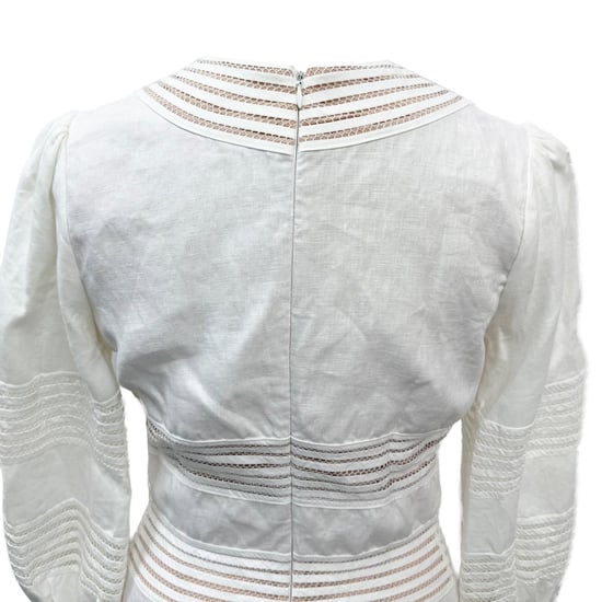 Zimmermann – Minikleid mit Häkelbesatz aus weißem Leinen - Image 5