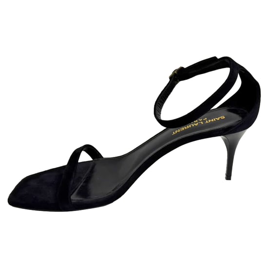 Saint Laurent Lexi 65 Knöchelriemen Sandaletten aus schwarzem Wildleder - Image 4