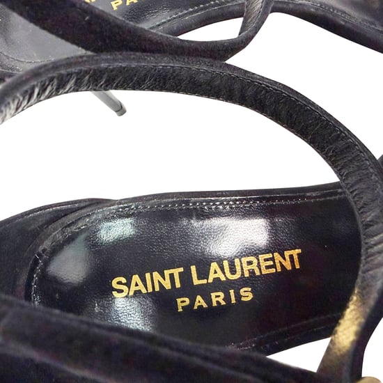 Saint Laurent Lexi 65 Knöchelriemen Sandaletten aus schwarzem Wildleder - Image 6