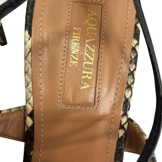 Aquazzura Pumps aus mehrfarbigem Leder mit Schlangenleder-Effekt und Selbstbindeband - Image 6