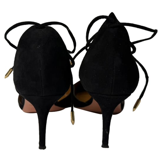 Aquazzura Matilde 85 Pumps aus schwarzem Wildleder - Image 4
