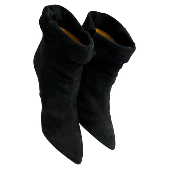 Isabel Marant Spitz zulaufende Ankle Boots aus schwarzem Wildleder - Image 4