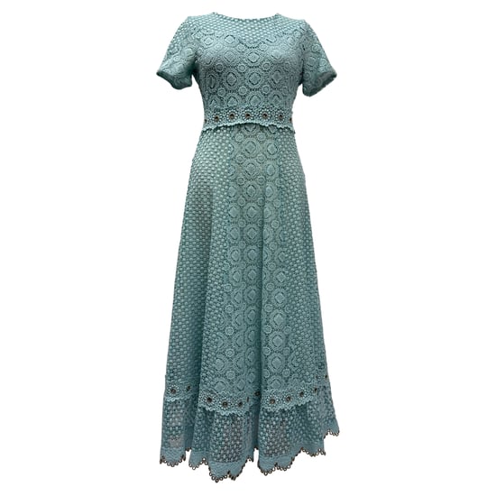 Maje – Maxikleid aus Spitze in Türkis - Image 1