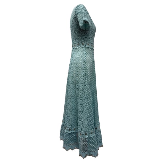 Maje – Maxikleid aus Spitze in Türkis - Image 3